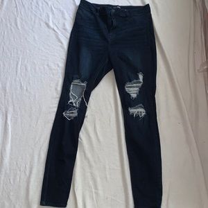 Dark Blue distressed jeans